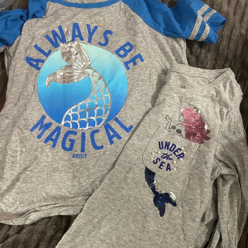 Justice 14/16 Mermaid shirts like new